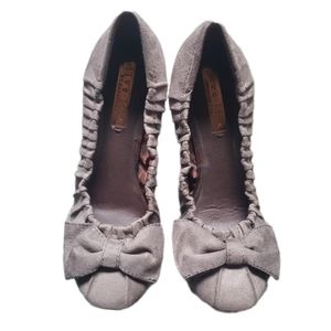 Live Life by Sanctuary Gray Sueded Fabric Wedge Heel Shoes- Sz 9